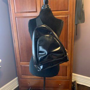 Orchidea Blu structured leather one shoulder bag